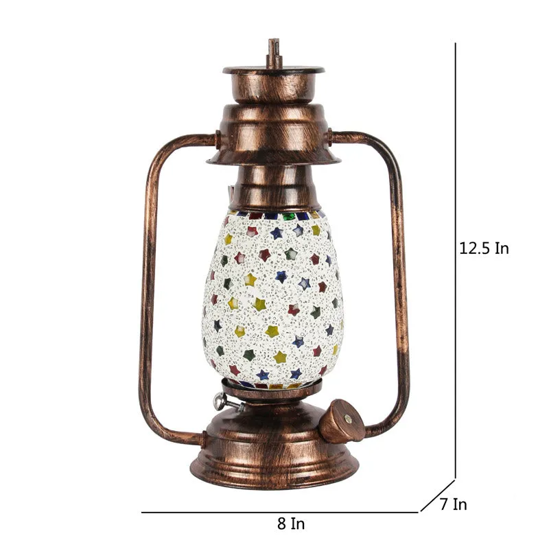 Divyara Mosaic Lantern Iron Table Lamp - Multicolor media 7