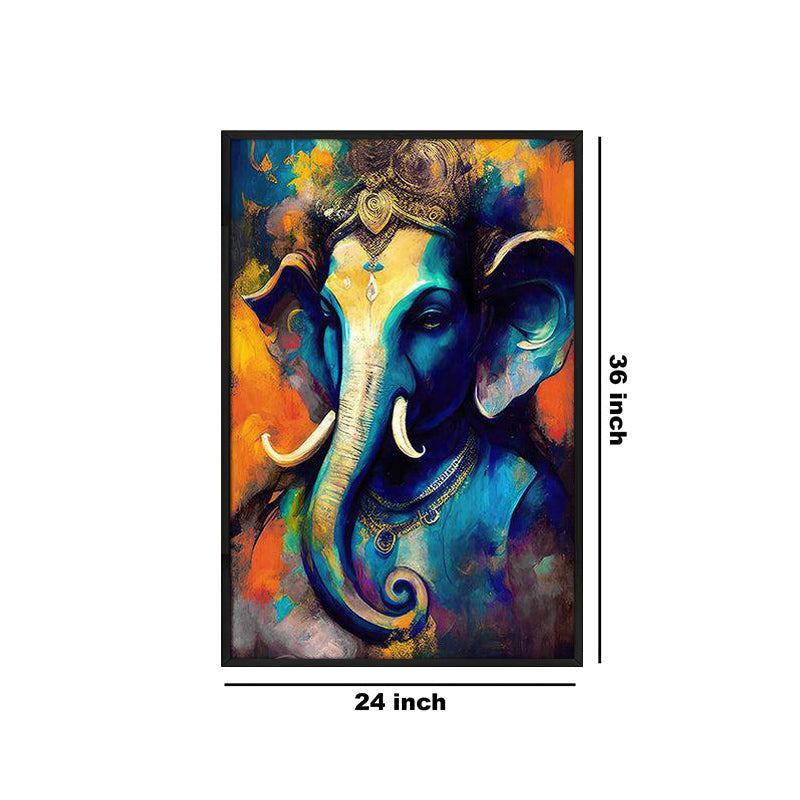 Rangavali Ganapati Wall Painting With Frame media 6