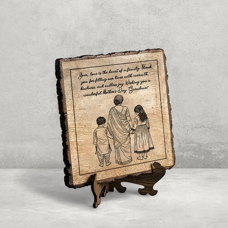 Happy Mother's Day, Grandma Wood Showpiece - Square media 3