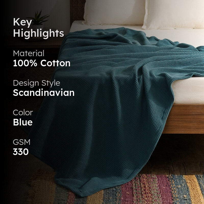 Soothara Cotton Blankets - Teal media 2