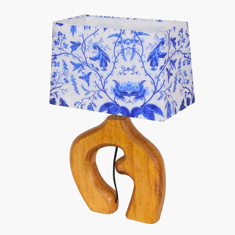 Natura Curve Wooden Fabric Table Lamp - White,Blue,Brown media 4