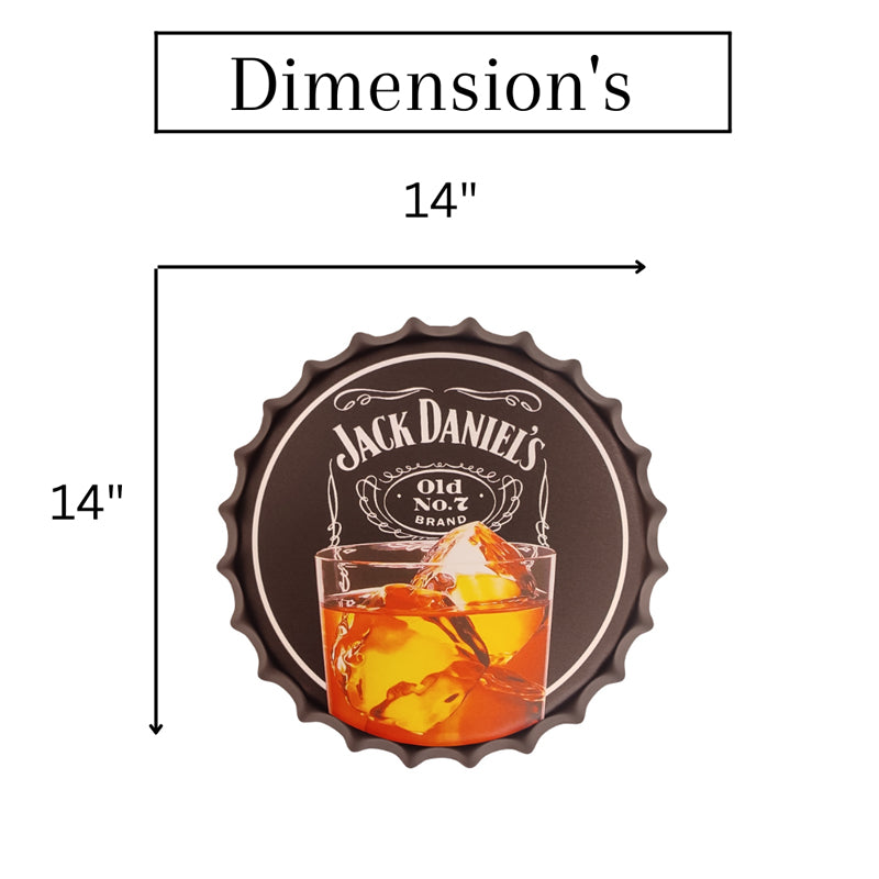 Jack Daniels Glass Bottle Cap Metal Wall Accent media 5