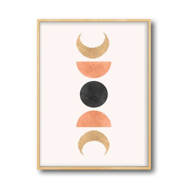 Lunar Balance Canvas Wall Painting With Brown Frame media 3