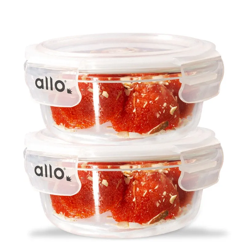 Nibso Leak Proof Glass Lunch Box (400 mL Each) - Set Of Two media 4