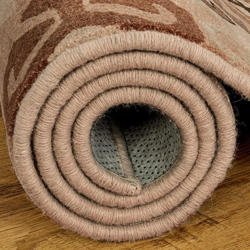 Fredegar Hand Tufted Ethnic Wool & Nylon Carpet - Brown media 6