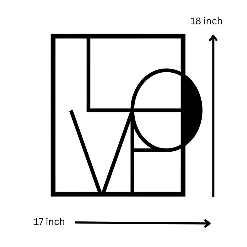 Love Square Black Iron Wall Accent media 5