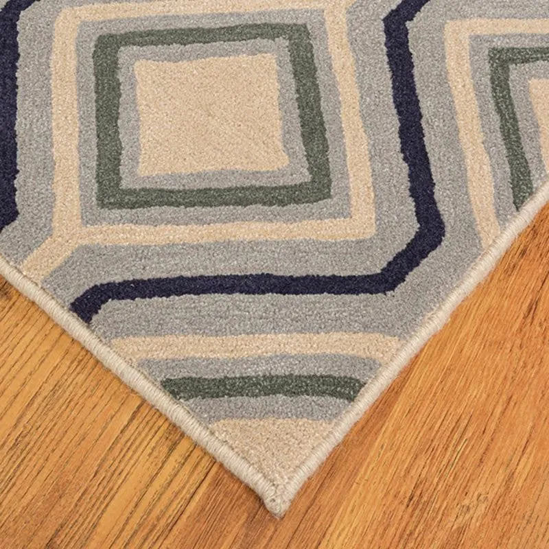 Faramir Hand Tufted Geometric Wool & Nylon Carpet - Grey media 7