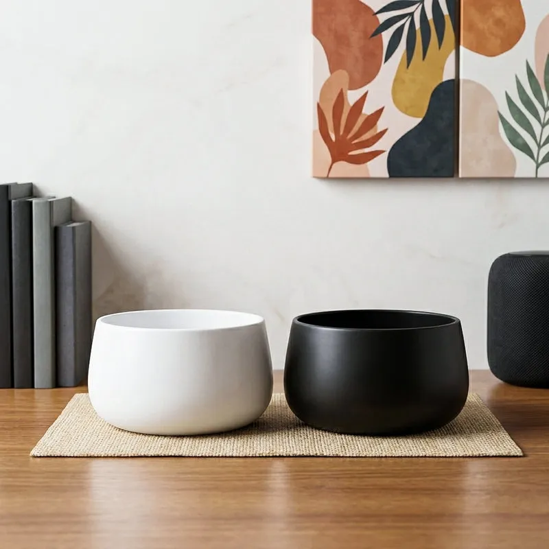 MinimalAura Pots & Planters (White, Black) - Set of Two media 1