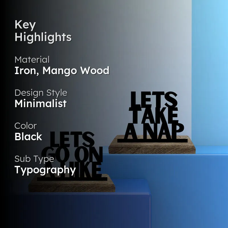 Let's Take A Nap Typography Showpiece - Set Of Two media 2