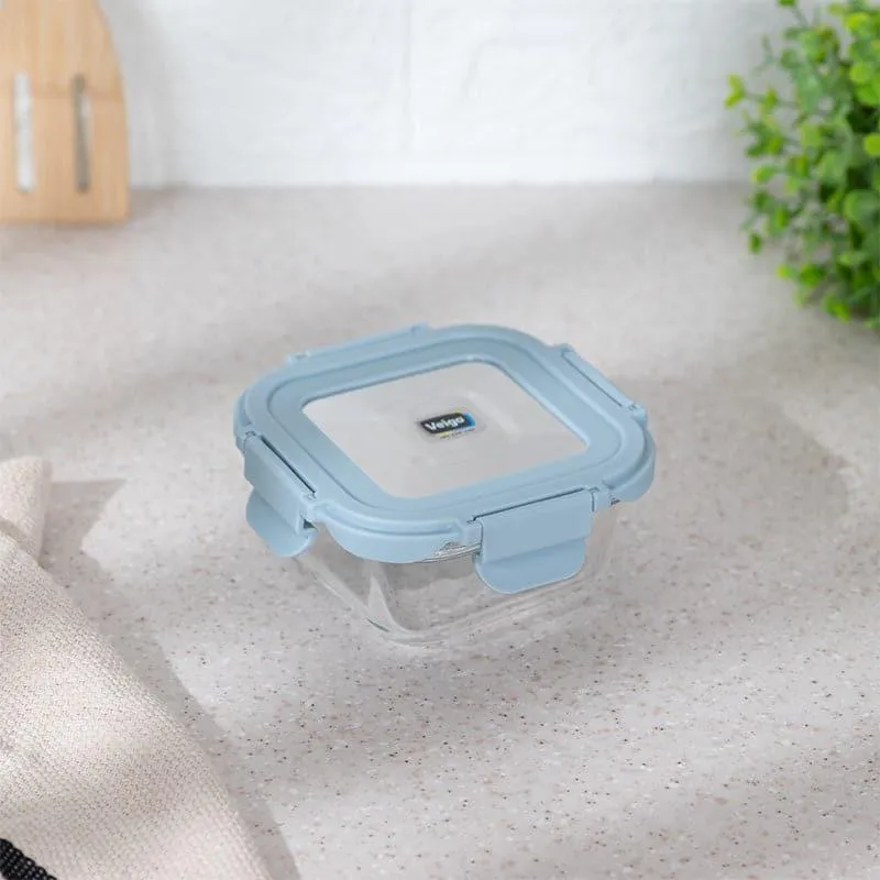 Timo Glass Lunch Box (Blue) - 320 ML media 1