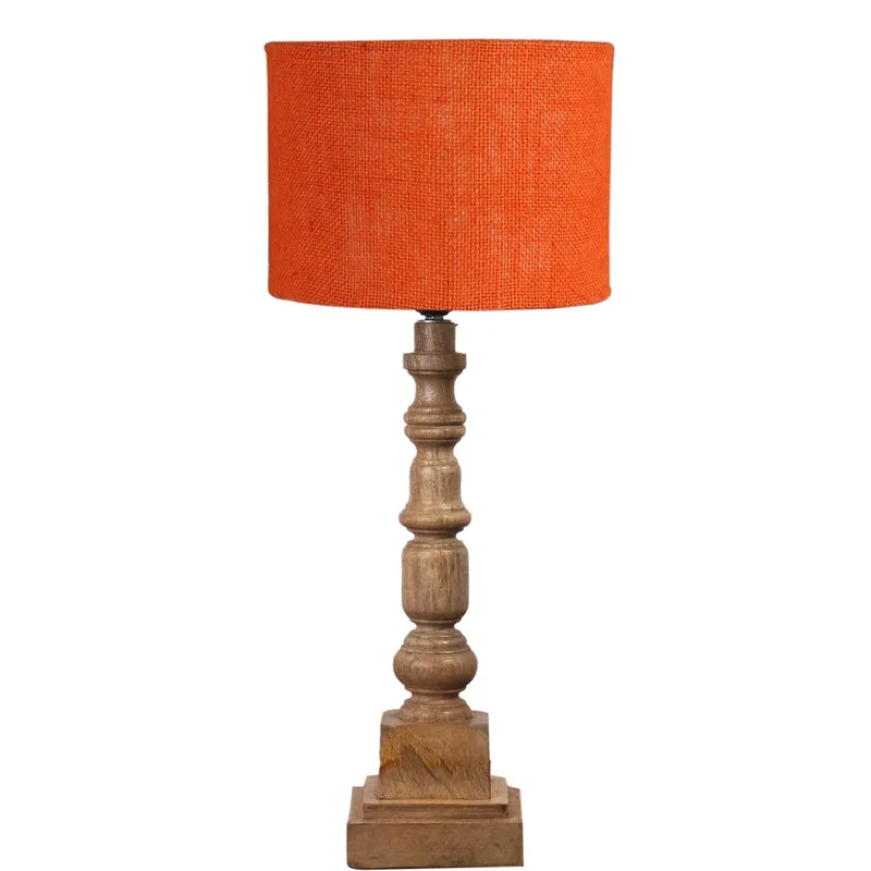 Sienna I Arbor Wooden Table Lamp - Orange,Brown media 6