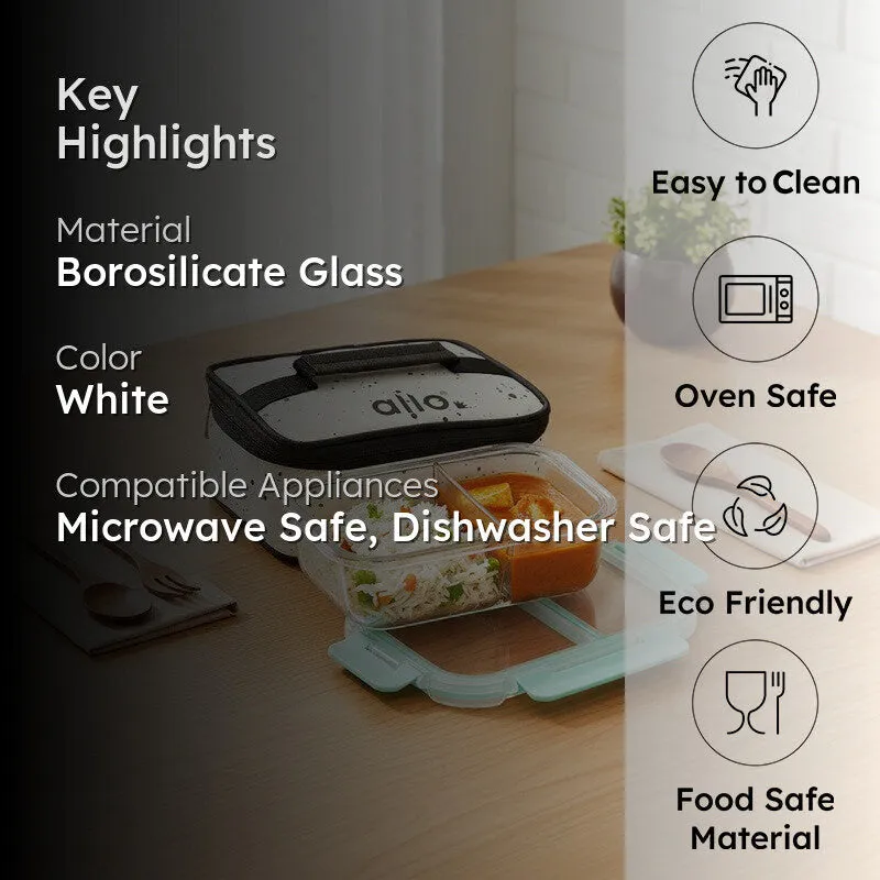 Snakvi Leak Proof Glass Lunch Box - 580 ML - 2