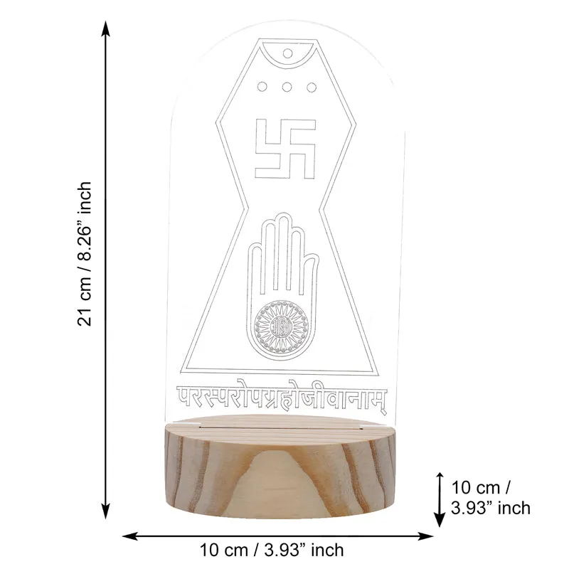 Jain Prayer LED Acrylic Table Lamp - Brown,Transparent media 6