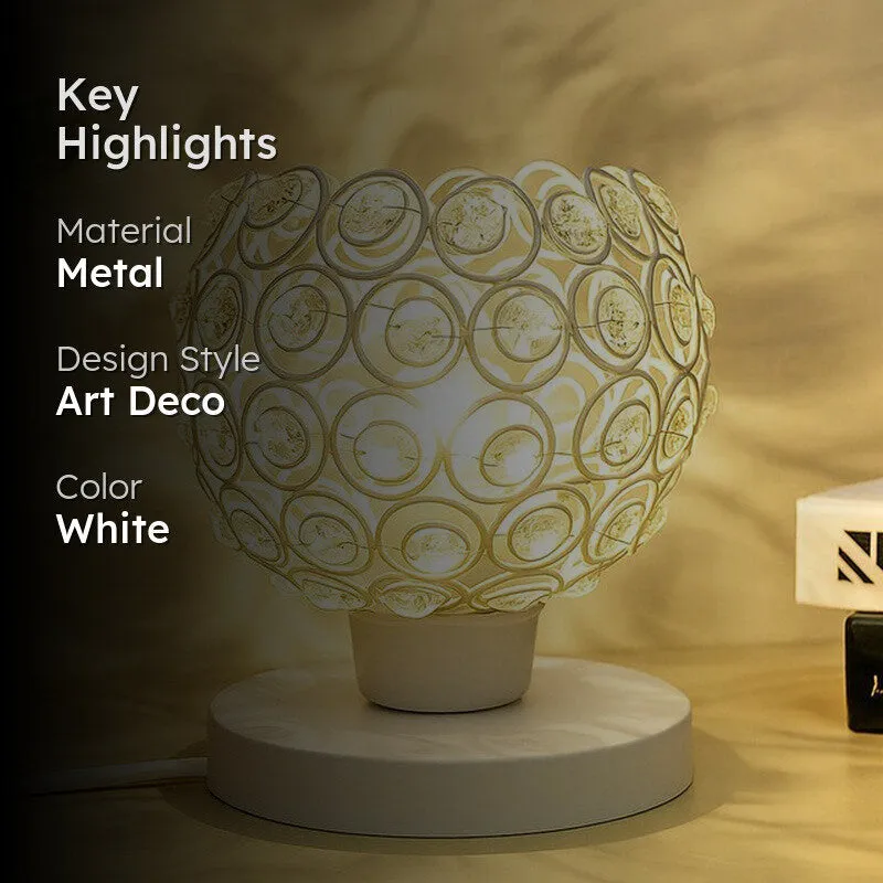 Crystal Swirls Metal Table Lamp - White media 2