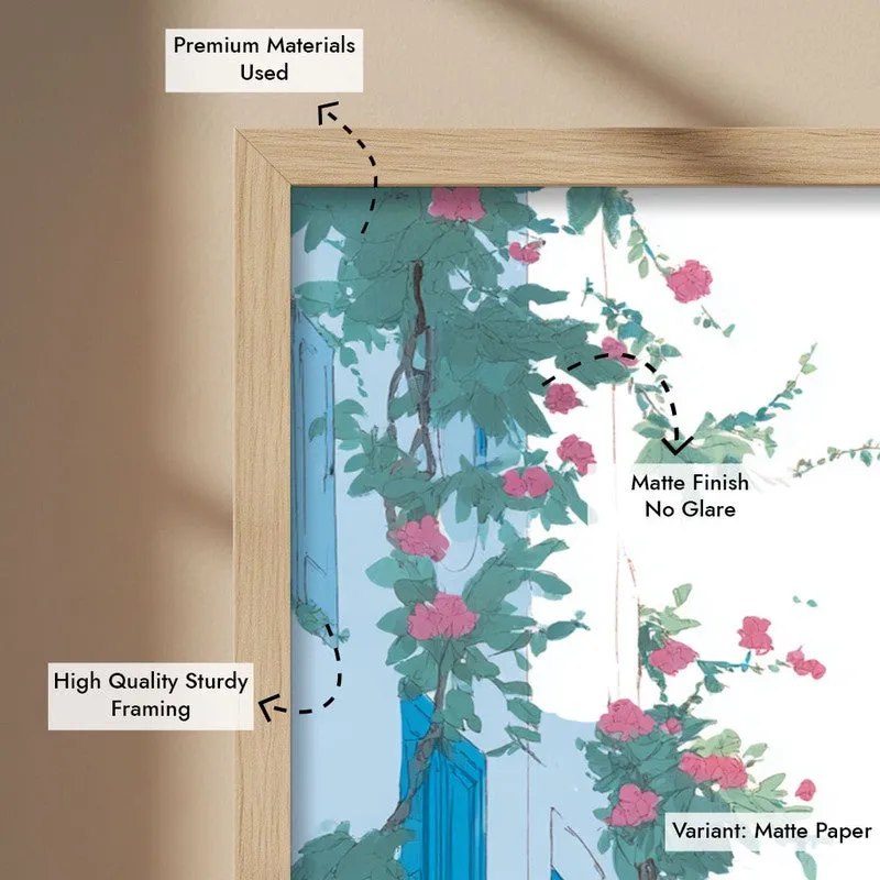 Feline Grace Canvas Wall Painting - Brown Frame media 7