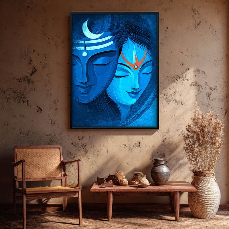 Lord Shiva & Parvati Devotional II Archival Paper Wall Art