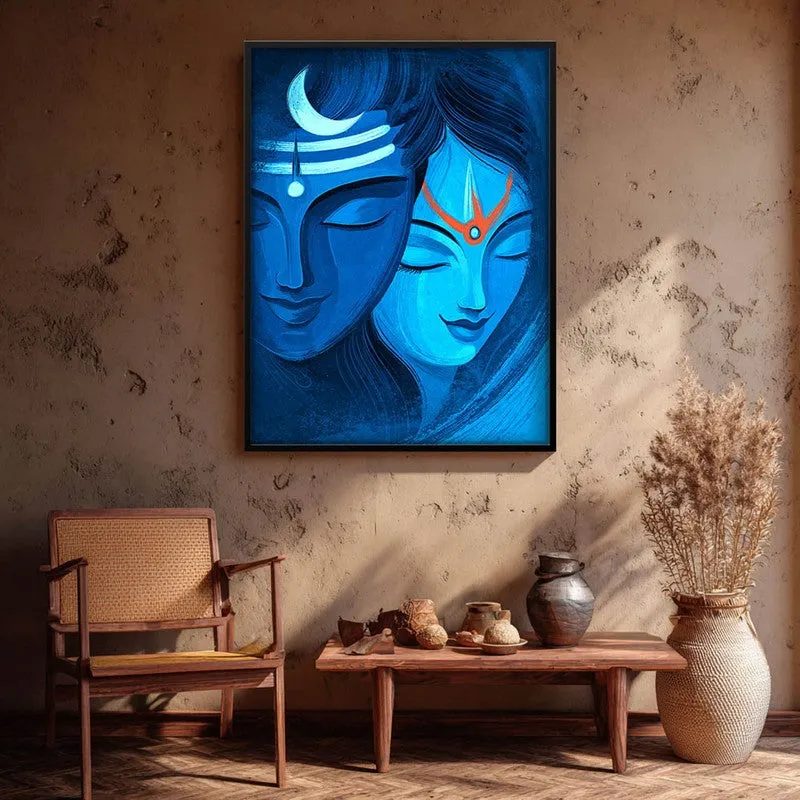 Lord Shiva & Parvati Devotional II Archival Paper Wall Art media 1