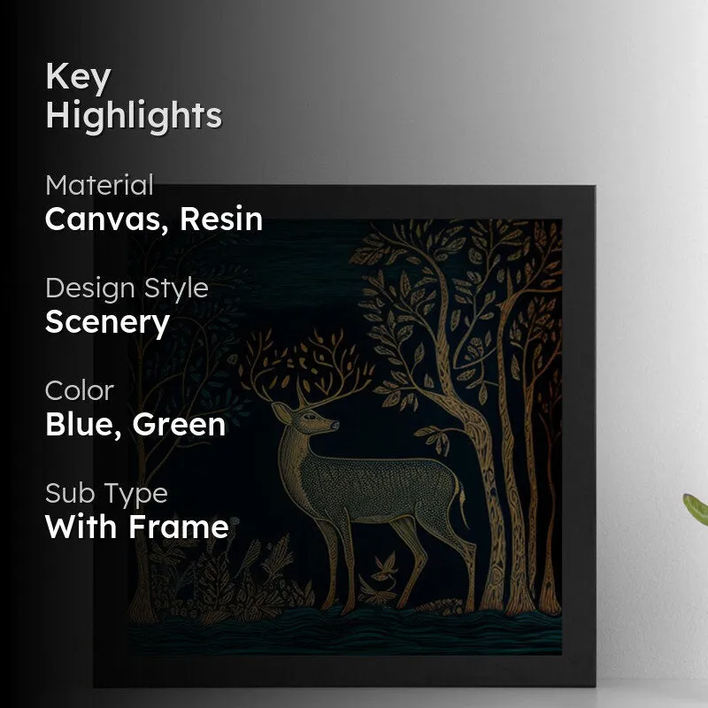Stag Of Night Wall Art With Resin Frame media 2