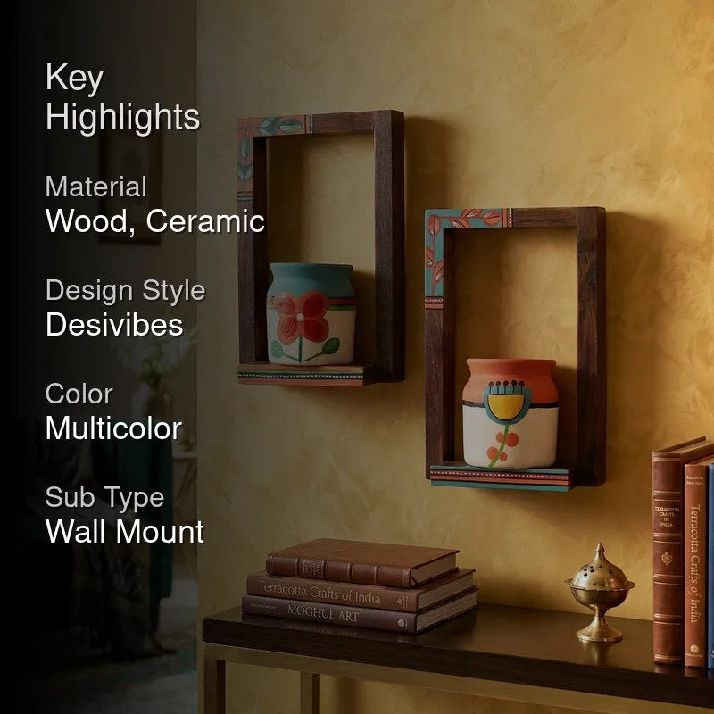 Kriti Ethnik Ceremic & Wood Wall Accent - Four Piece Set media 2