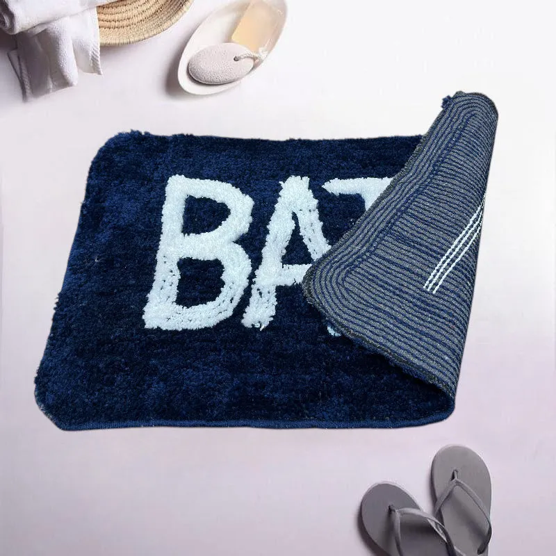 Trama Cotton Bath Mat (Blue) - Set Of Two media 4