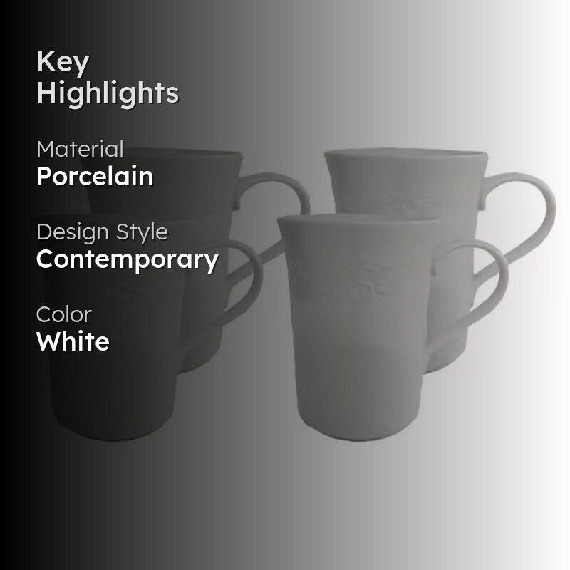 Christina Porcelain Coffee Mug (500 mL Each) - Set of Four image 2