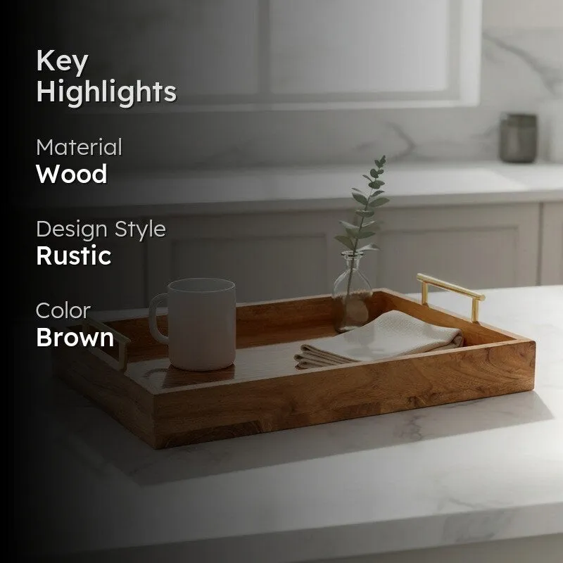 QuadraCraft Square Wooden Serving Tray media 2
