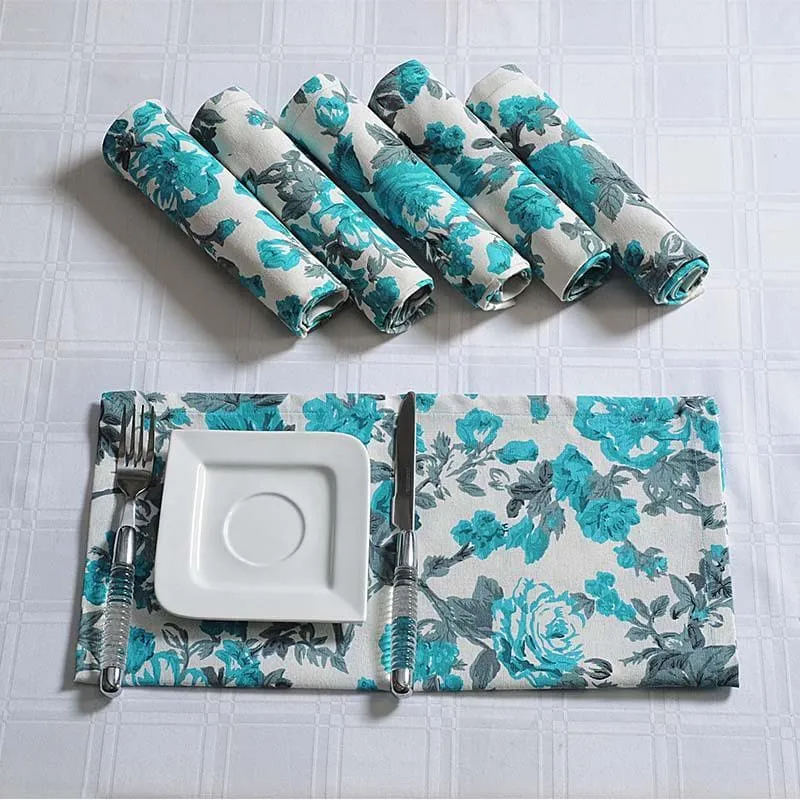 Swayam Azure Tales Table Napkin - Set Of Six media 1
