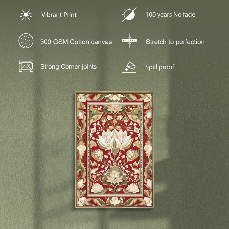 Sitaron ki Phool Canvas Traditional Wall Art With Frame media 3
