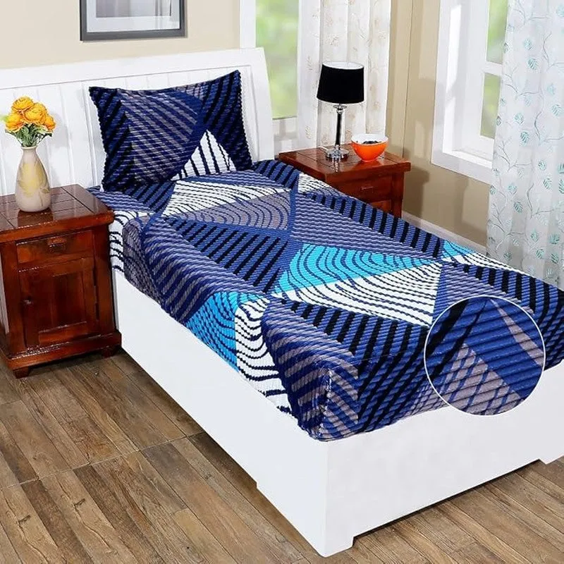 Nestora Single Fitted Cotton Flannel Bedsheet - 150 GSM media 4