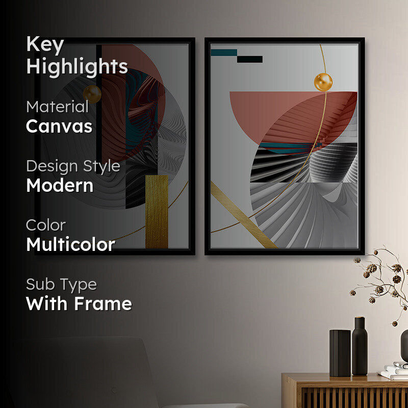Ripples Of Abstraction II Canvas Wall Art - Set Of Two media 2