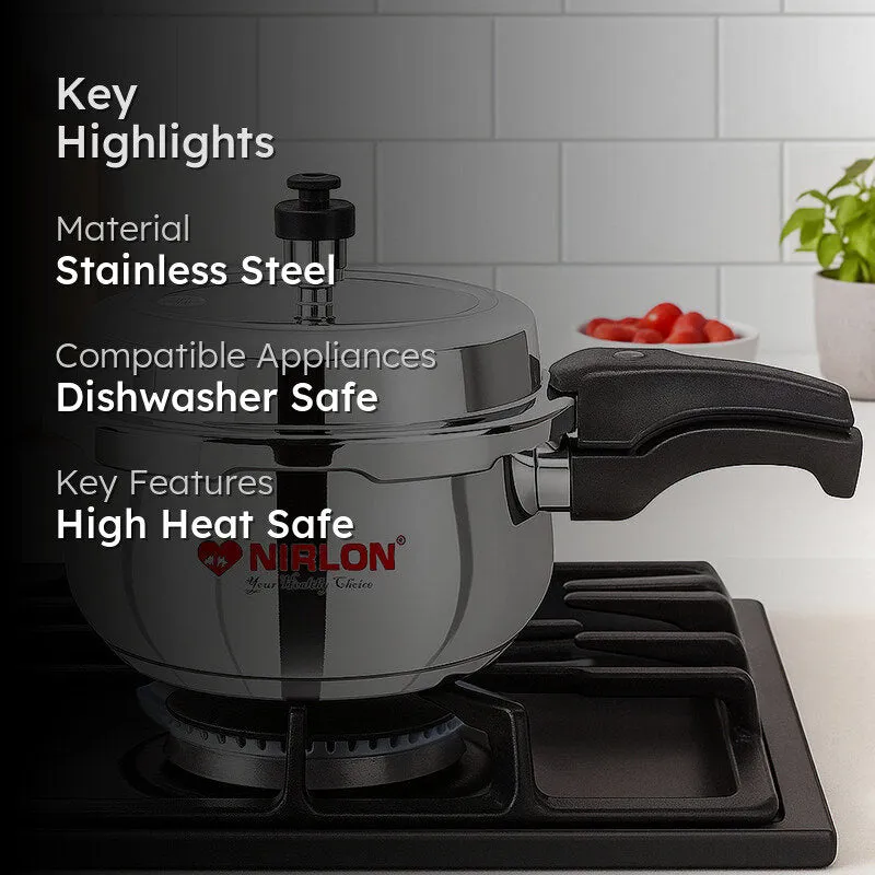 Nirlon Stainless Steel Pressure Cooker - 2500 mL/ 8 Inches media 2
