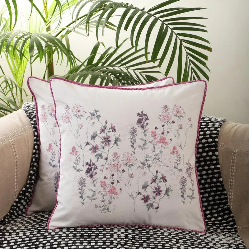 Tuscan Fields Printed Cotton Cushion Cover - Set Of Two media 2
