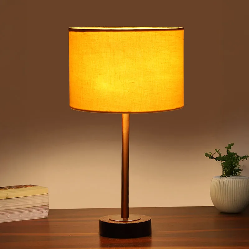 Cotin I Rodin Wooden Table Lamp - Yellow,Copper,Brown media 1