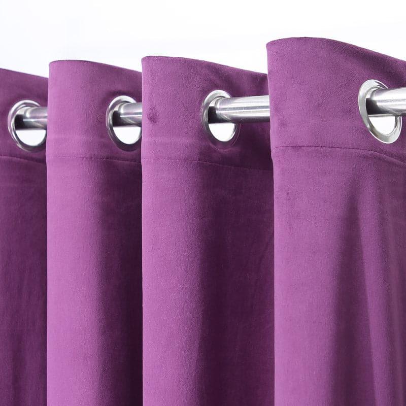 Kumudini Solid Curtain (Violet) - Set Of Two media 3