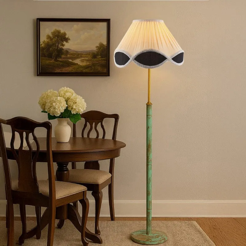 Cozy Nest Wooden Floor Lamp - White & Black media 3