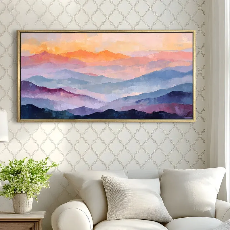 Layered Hills Canvas Wall Painting With Frame media 4