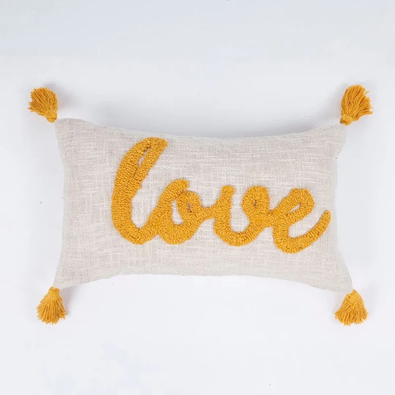 Love Tassle Tufted Cushion Cover Set (Yellow) - Set Of Two media 6