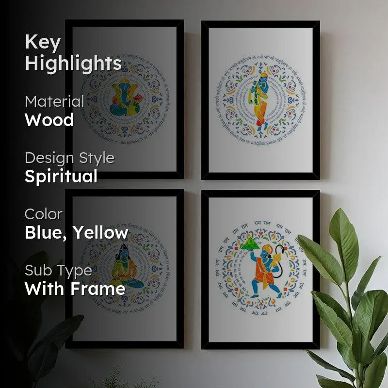 Jai Hanuman Wall Art with Frame - Set Of Four media 2