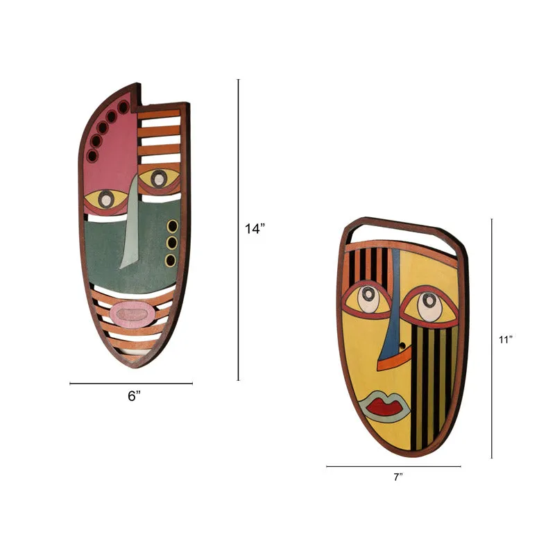 Kamya Mask Wooden Wall Accent - Set of Two media 6