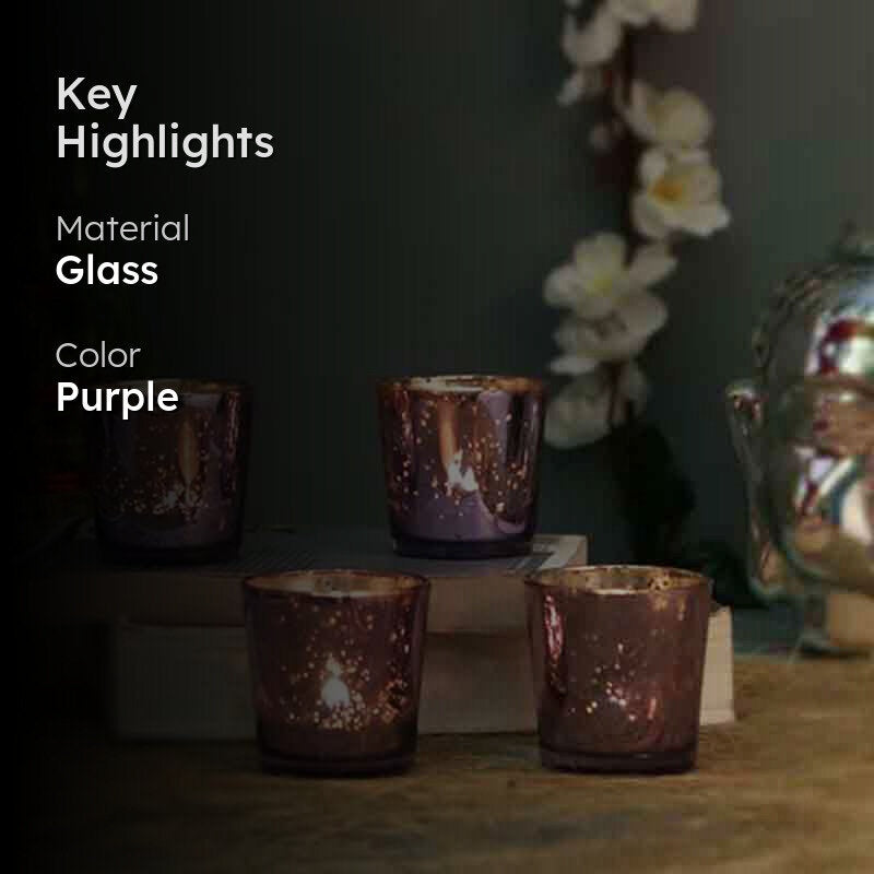 Amethyst Candle Holder - Set Of Four media 2