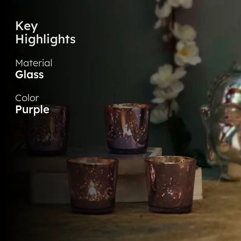 Amethyst Candle Holder - Set Of Four media 2