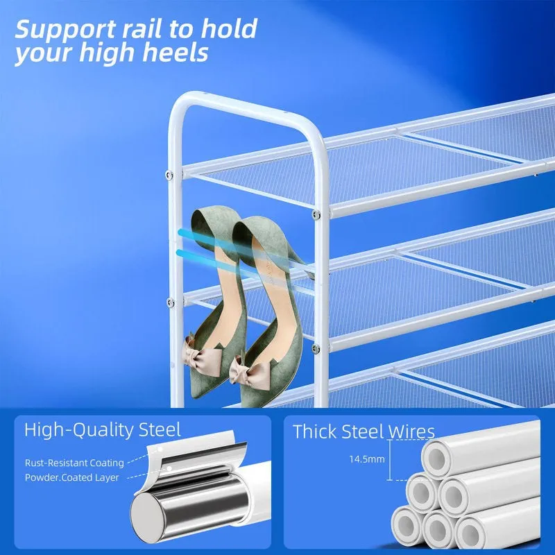 Aura Metal Shoe Rack - White media 4