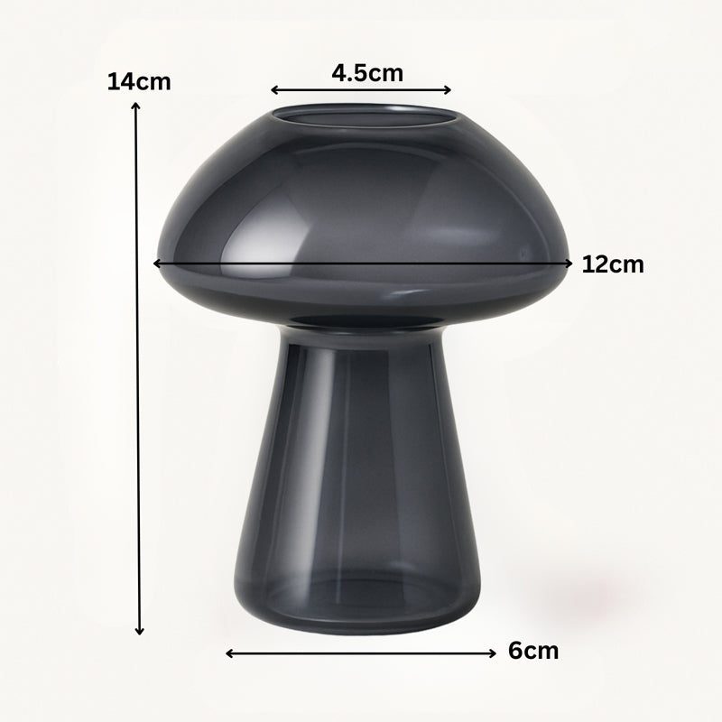 Shrooms Glass Vase - Black media 8