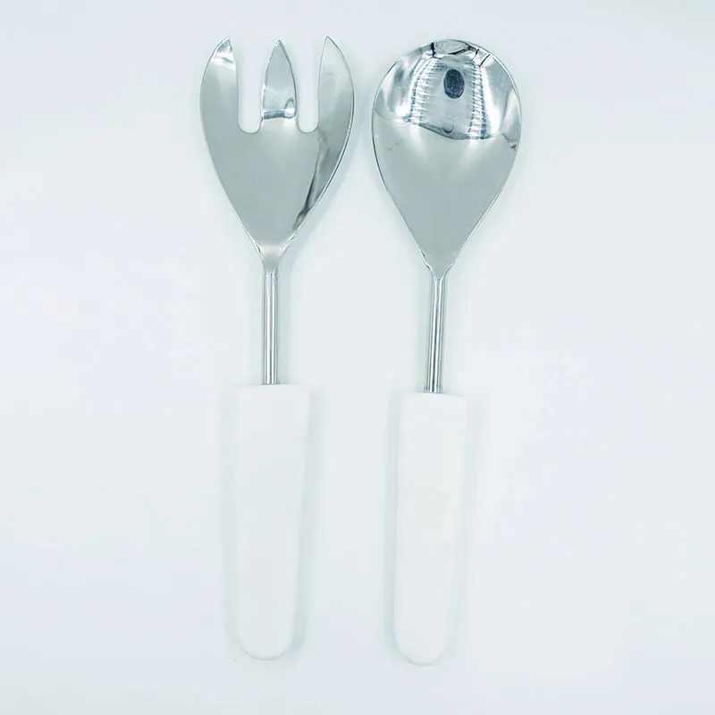 Tahara Salad Serving  Set (Silver) - Two Piece Set media 4