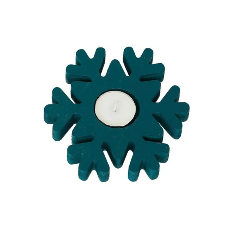 Flurry Of Light Carved Wood Tea Light Holder (Green) - Set Of Six media 4