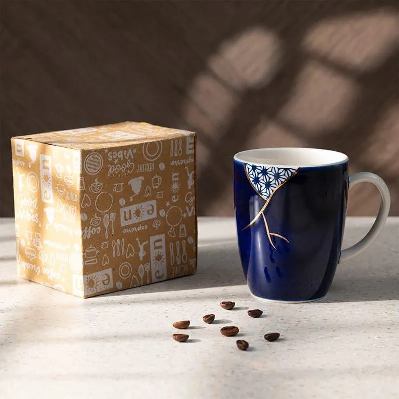 Wabi Porcelain Coffee Mug (295 mL) - Blue,White media 6