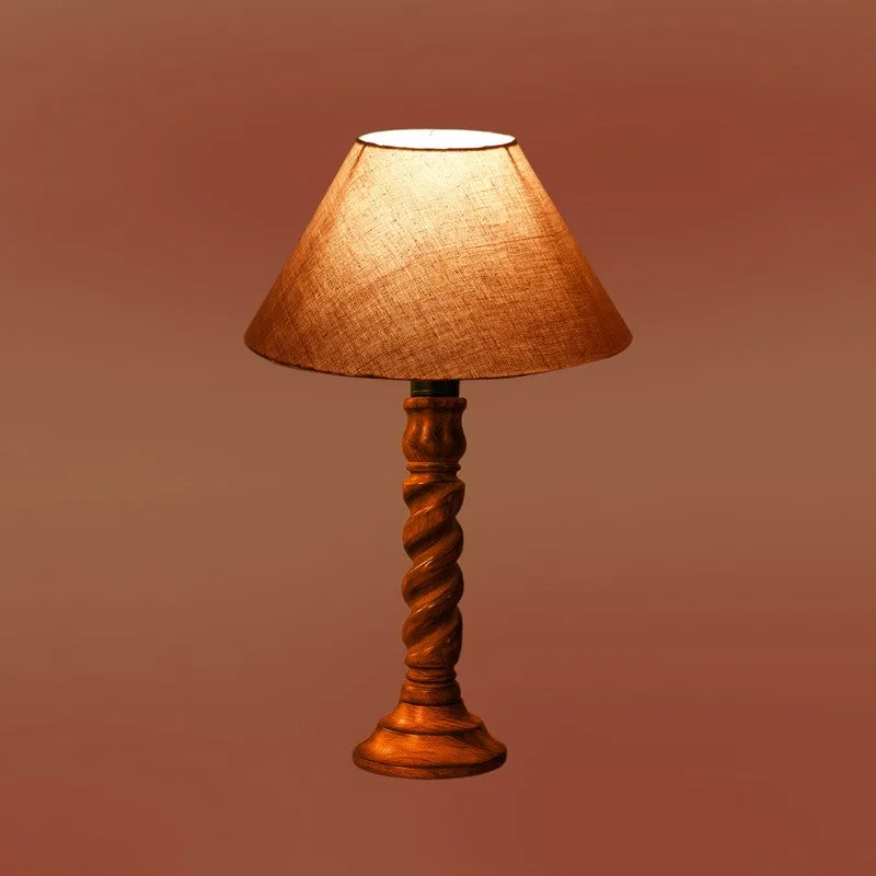 Elvane Liora Wooden Table Lamp - Grey media 7