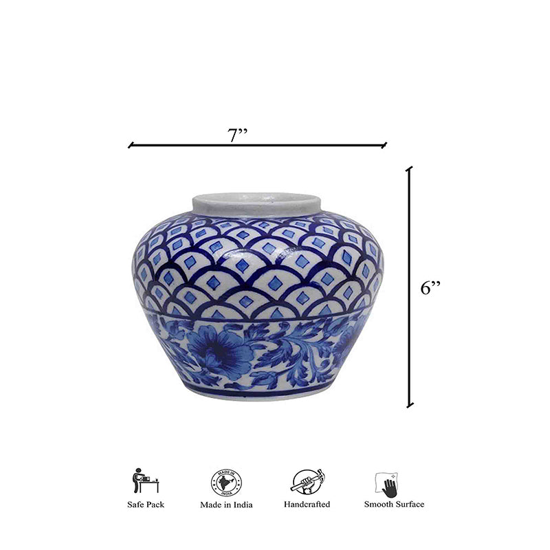 Cerulean Handpainted Vase media 3