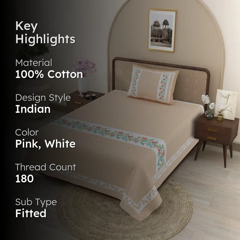 SignatureRest Cotton Bedsheet (Beige) - 180 TC media 2