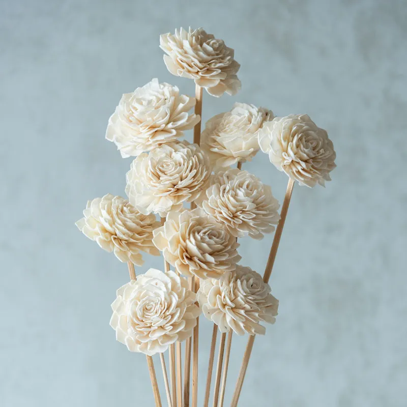 Muskan Sola Wood Rose Flower Stick (White) - Set Of Ten media 3